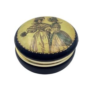 Vintage Fausto Cordini Genuine Leather Trinket Box Made in Florence Italy